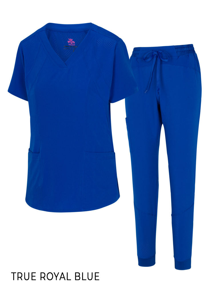 ROYAL BLUE NATURAL WOMAN’S COOL STRETCH JOGGER SCRUB SETS