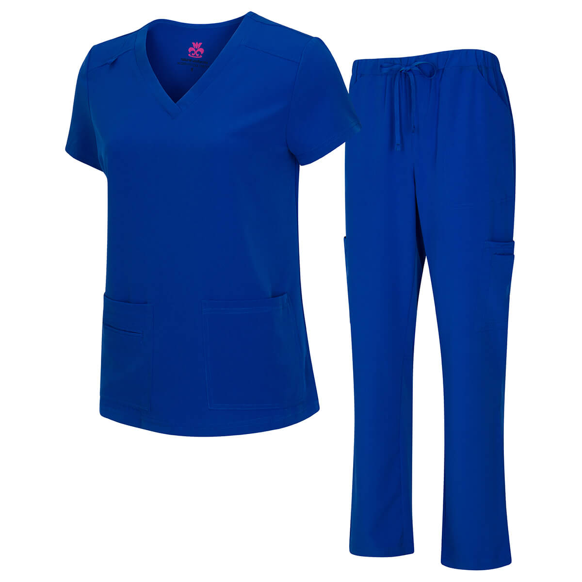 Royal Blue~ Natural Women’s Cool Stretch V-Neck Cargo Top and Pant Set