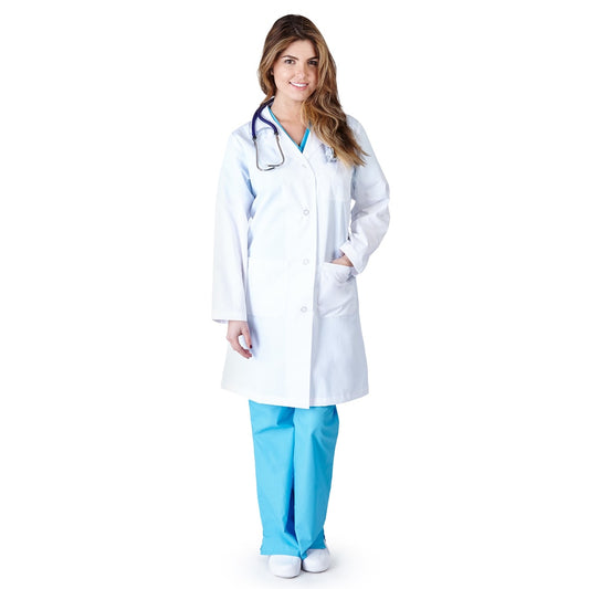 Natural Uniforms Unisex White 3 Pocket Lab Coat