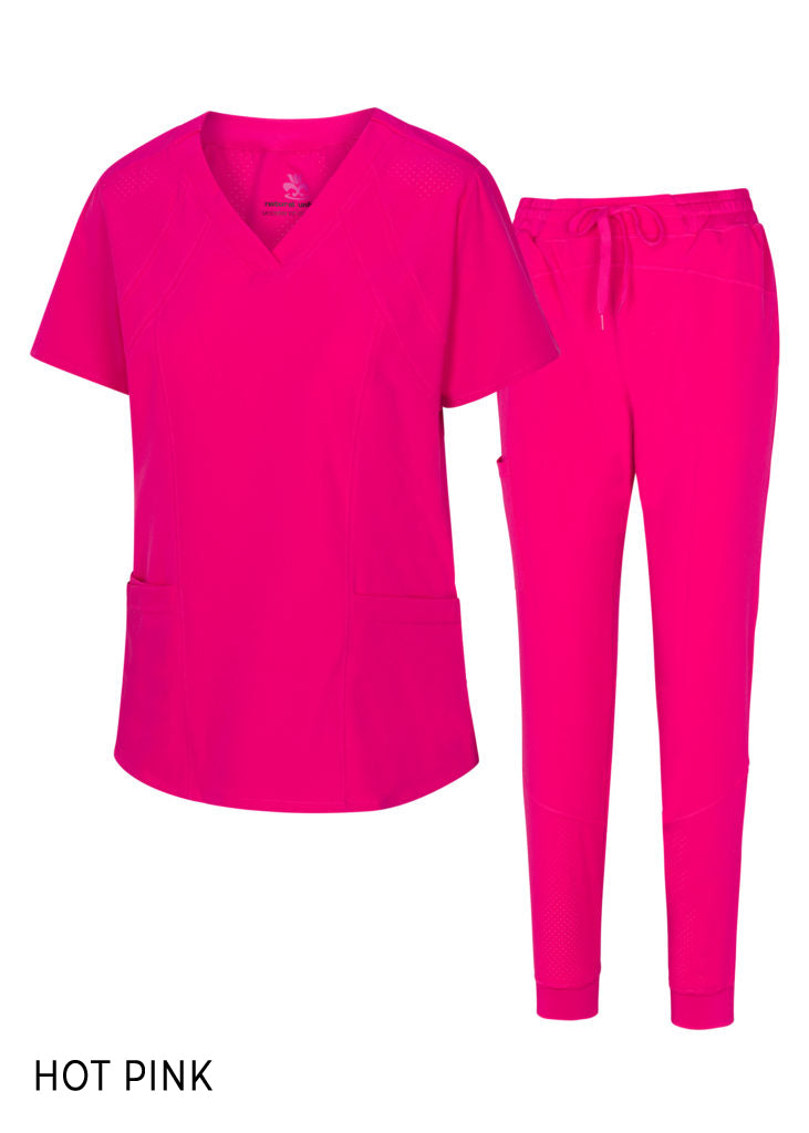 PINK NATURAL WOMAN’S COOL STRETCH JOGGER SCRUB SETS